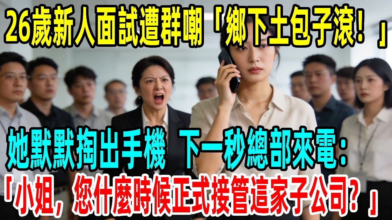 26歲新人面試遭群嘲「鄉下土包子滾！」她默默掏出手機，下一秒總部來電：「小姐，您什麼時候正式接管這家子公司？」全場瞬間死寂！#情感故事 #故事頻道 #感人壹幕#溫情#正能量#故事#情感#中老年