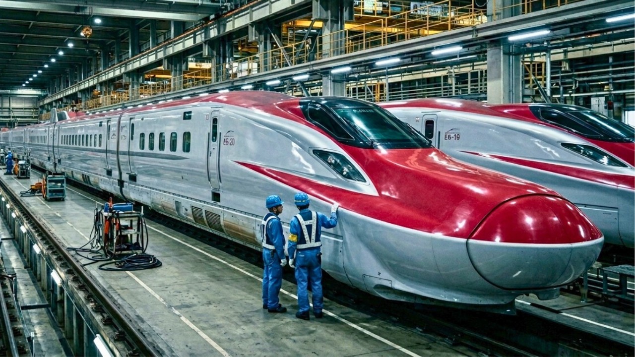 Inside Japan’s 320 km/h Shinkansen E6 Bullet Train Factory | Full Manufacturing Process