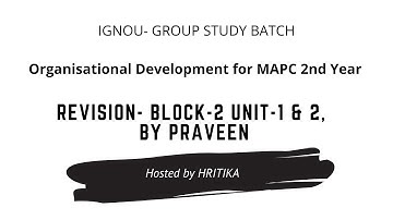 OD MPCE 033 | REVISION OD BLOCK-2 UNIT-1 and 2 by Praveen | IGNOU | MA PSYCHOLOGY
