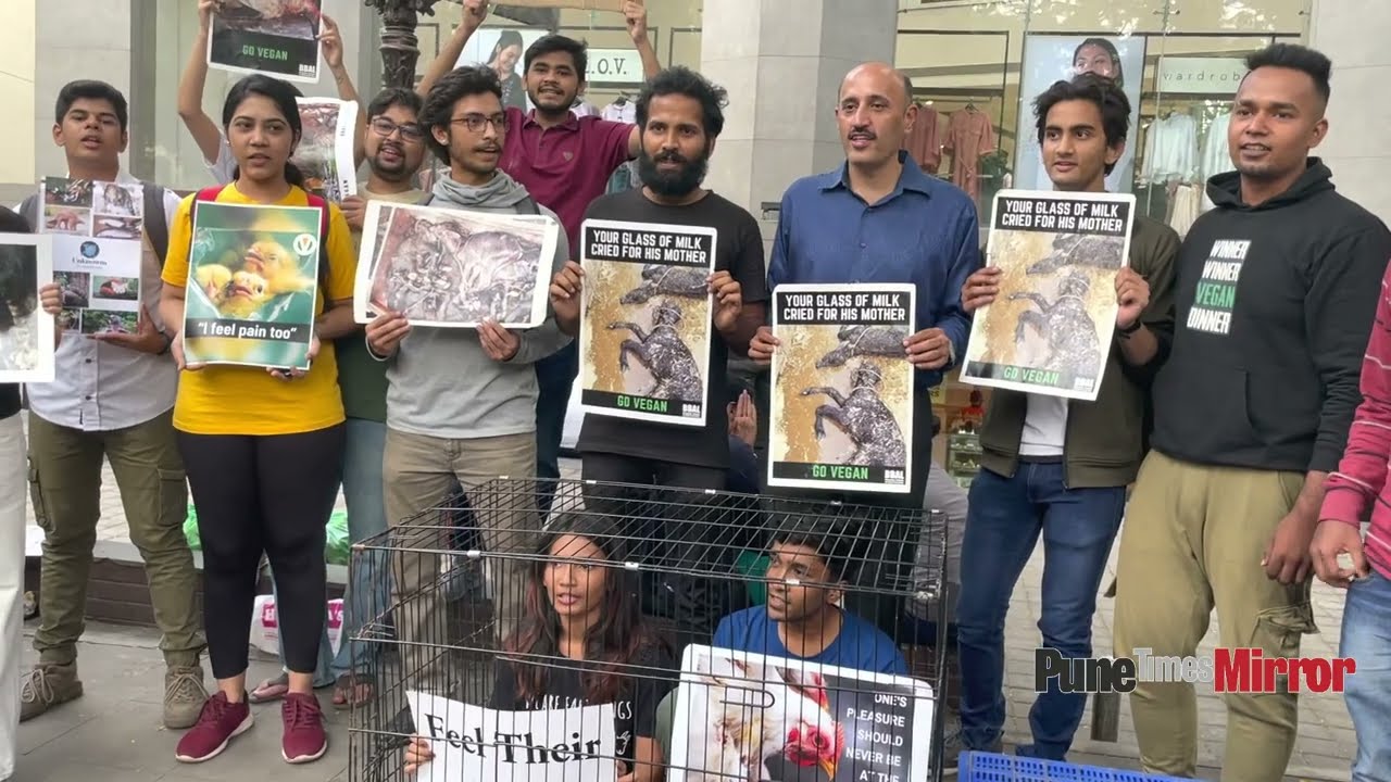 Activists from Vegan India Movement came together to condemn the atrocities done to animals