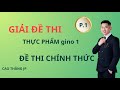 Đề thi Tokutei Thực phẩm. ĐỀ THI CHÍNH THỨC. Phần 1.