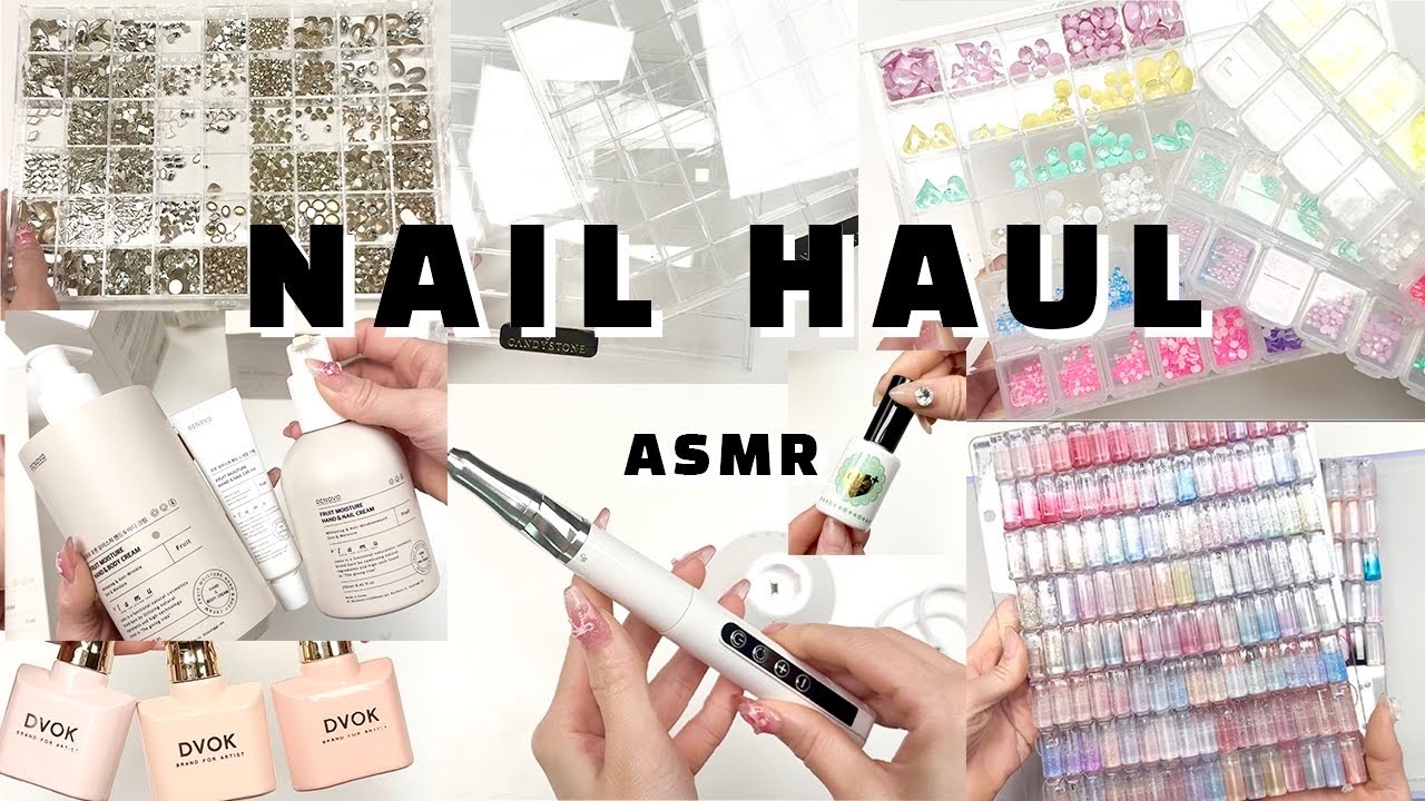 Sub Eng • Распаковка материалов для ногтей 💅🏻  Звуковое исцеление ASMR Портативный дрель для ногтей