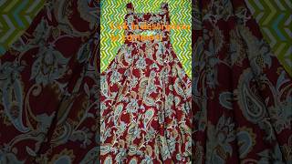 🔥 ₹423 Meesho Maxi Dress Review | Stylish Red Printed Dress 😍 #meesho #shorts #kurti #maxidress