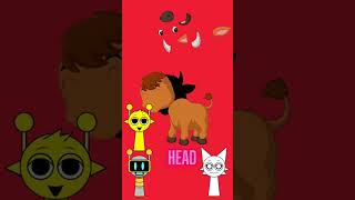 SPRUNKI know the body part of ❗BULL❗😃 #sprunki #animation #shorts