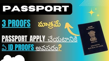 mandatory #documents required for #passport application #verification  telugu fresh new renew tatkal