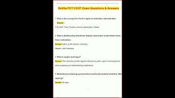 Davita Pct Ccht Exam Latest Update Questions And Verified Anupdate video
