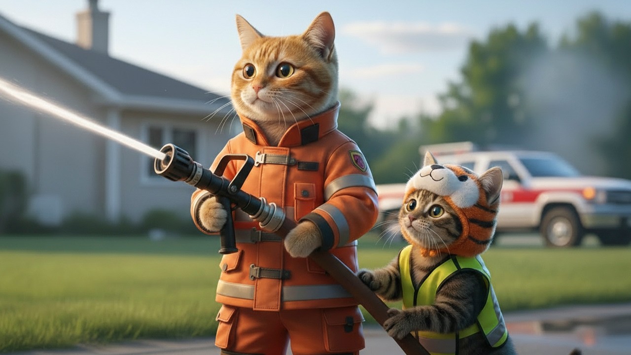 🐱 Brave Heart: The Journey of a Tiny Rescuer 🚒