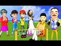 Scary teacher 3d vs squid game long string earring squid game doll nice or error 5 times challenge