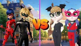 MIRACULOUS LADYBUG🐞 CAT NOIR VS \ MY TALKING ANGELA 2 COSPLAY