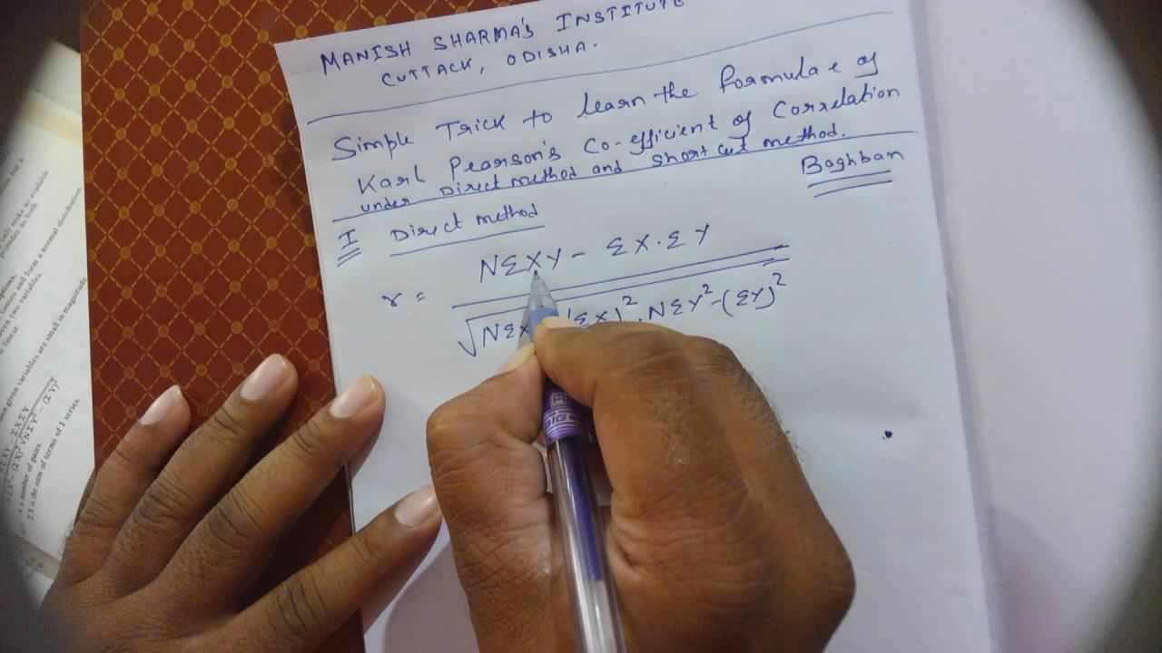 Simple trick to learn Karl Pearson's Coefficient of correlation - YouTube