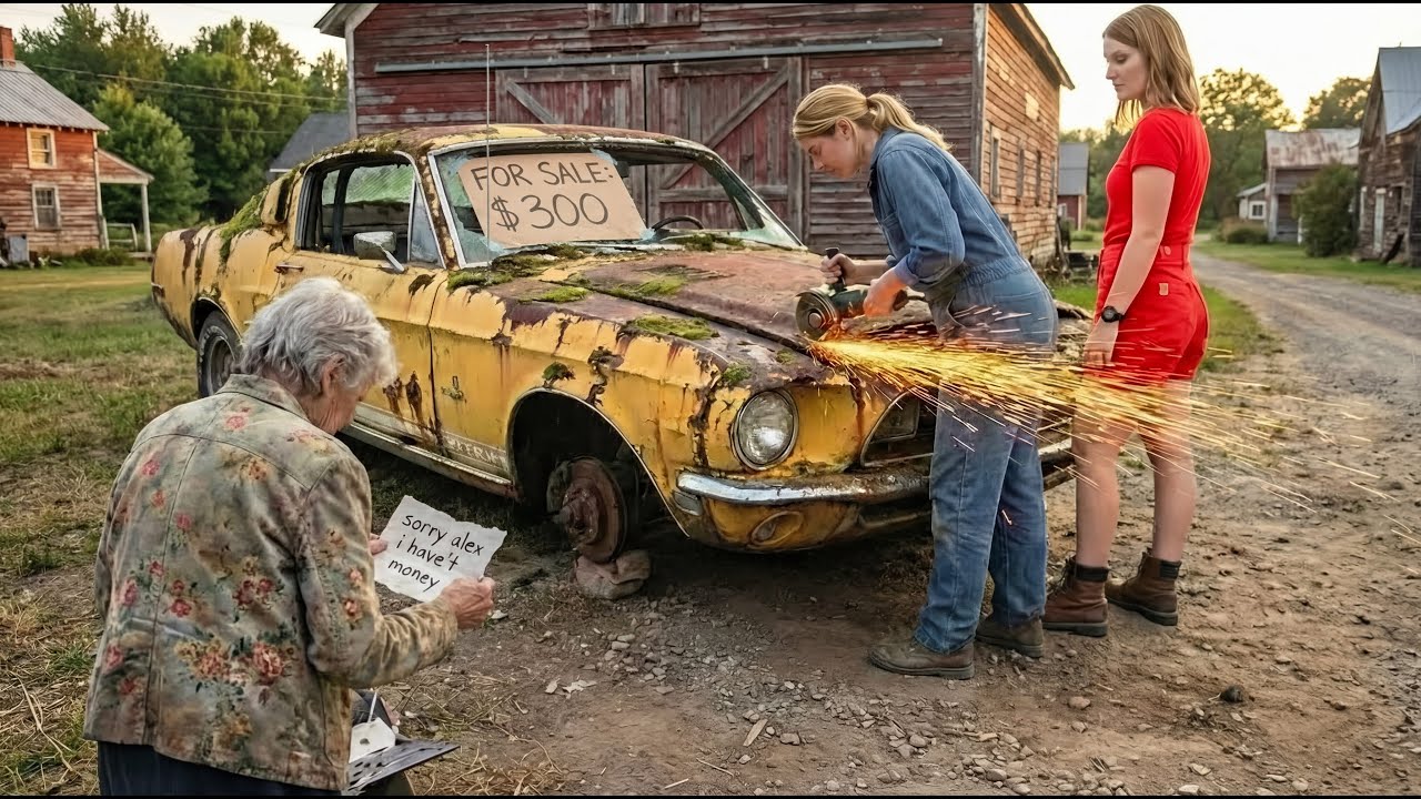 ASMR car restoration of mustang shelby gt500 from grandma's old barn in the countryside