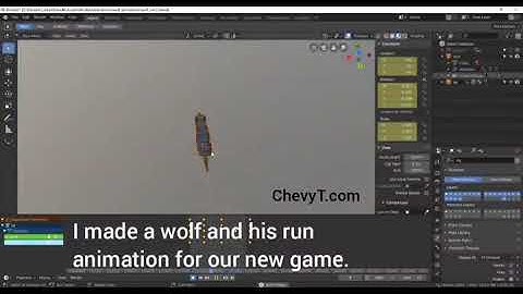 Low poly 3D wolf animation in Blender