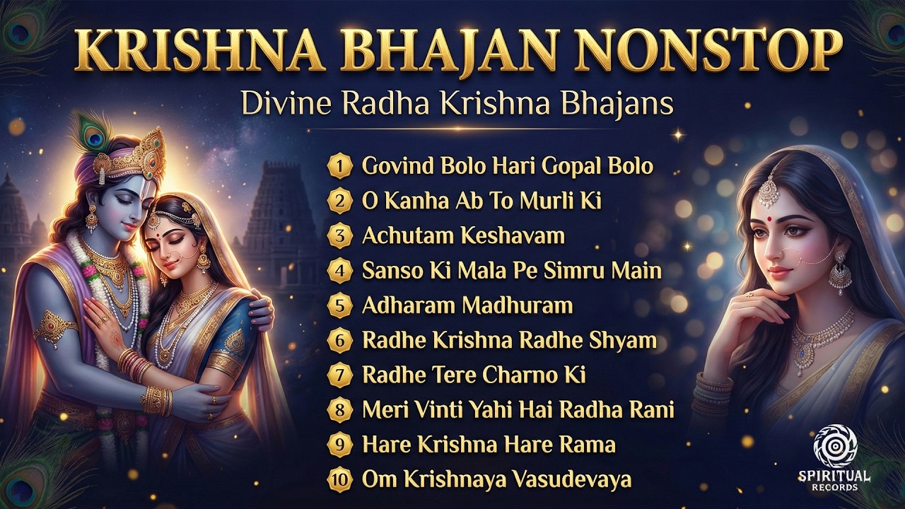 Nonstop Radha Krishna Songs | Evening Meditation Bhajans | Stress Relief Music #krishnabhakti