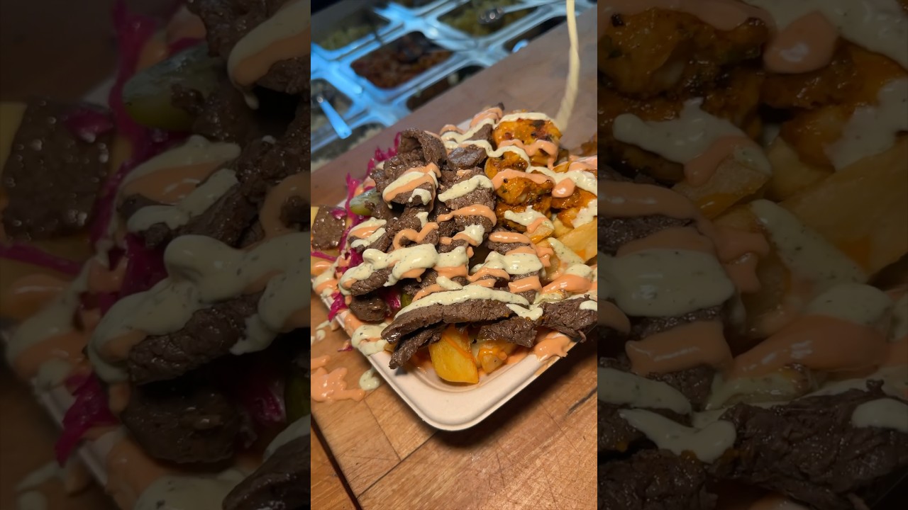 SAUCY LOADED FRIES from Wolfnights: the gourmet wrap in NYC! 🍟💦 Don’t mind if we do! #DEVOURPOWER