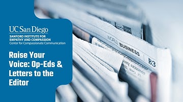 Raise Your Voice: How to Write Op-Eds and Letters to the Editor