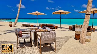 Seaside cafeBeach Shack, RitzCarlton Maldives  4K with smooth Jazz