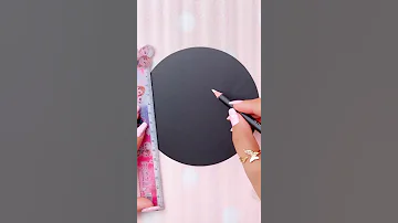 How to draw a crystal glass on black paper #Creative #art #Satisfying  #Shorts