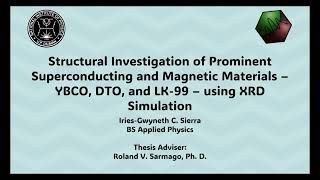 Structural Investigation of Prominent Superconducting and Magnetic Materials - YBCO,... [IGC Sierra]