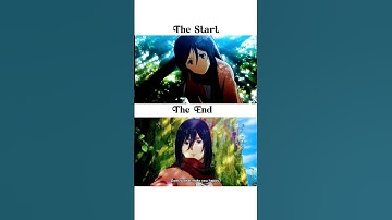 Thumbnail of Starting Vs Ending#aot #anime #mikasa #animeshorts 😭😭😭😭😭😭😭😭