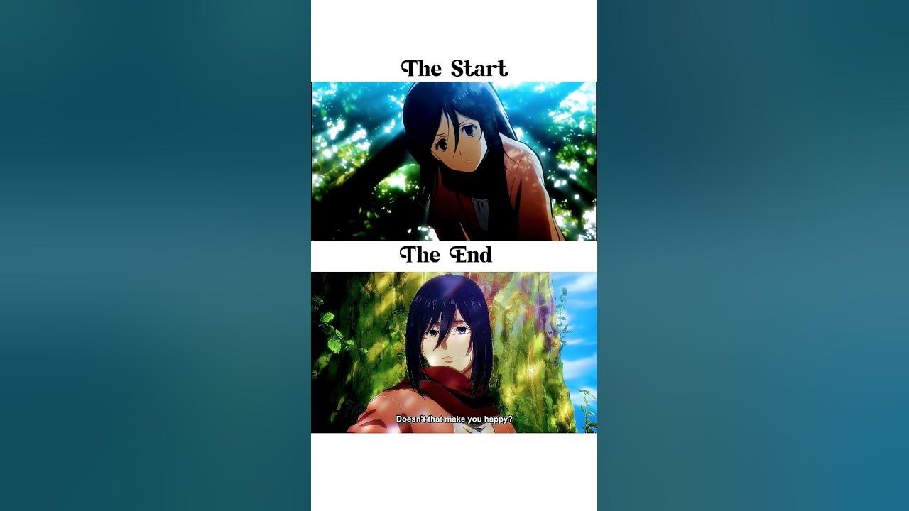 Starting Vs Ending#aot #anime #mikasa #animeshorts 😭😭😭😭😭😭😭😭