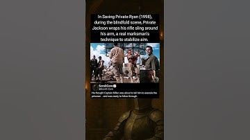 In Saving Private Ryan (1998), Private Jackson wraps his rifle sling around his arm