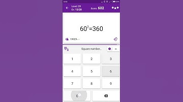 Math Tricks - Training mode - square numbers between 60 and 69 - level 021 (Number Keyboard)