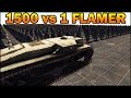 Men of war assault squad 2  1500 rifleman vs 1 flamerthrower ssd tank  editor scenario 2