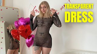 4K Transparent Dresses Try On With Mirror View! | Emili Tryon