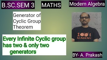 B.SC. Sem (3); MATHS. Algebra; “Group“.||Generators of Cyclic Group “Theorem "||. BY- A. Prakash