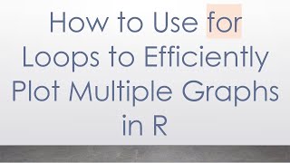 How to Use for Loops to Efficiently Plot Multiple Graphs in R Wealth