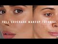 FULL COVERAGE MAKEUP ROUTINE FOR ACNE + SCARS | TIPS YOU NEED TO KNOW! | Hello October