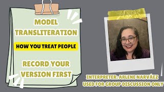 Transliteration Assignment Model/ Sample: How You Treat People