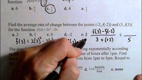 MAT150 Review - Calculating Average Rate of Change
