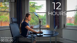 12-Hour LIVE Study With Me 🎓 | Cozy UK Ambience | Custom Pomodoro Timer | Deep Work Mode