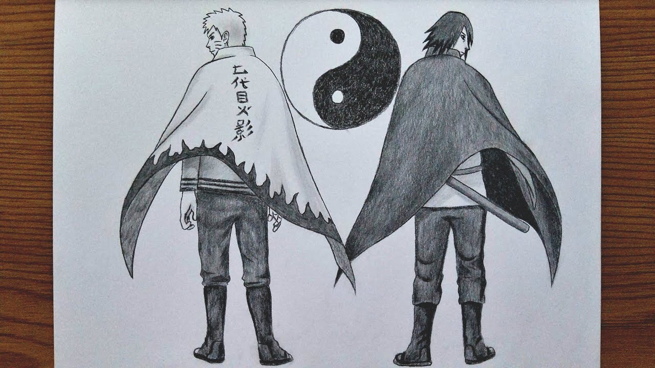 How To Draw Hokage Naruto And Sasuke Uchiha || Anime Pencil Shading Tutorial