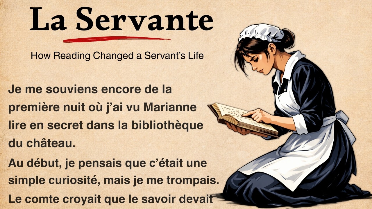 Learn French Through Story (B1-B2) | The Maid Who Secretly Learned to Read | French Reading Practice