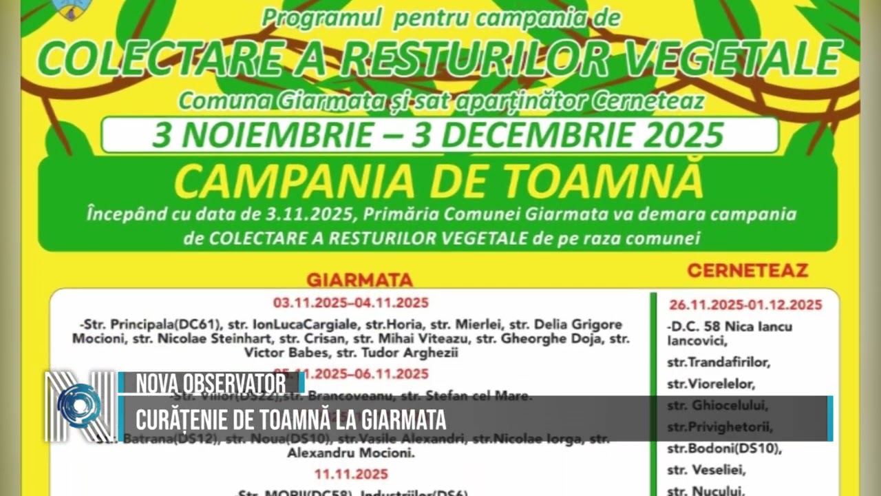 Curățenie de toamnă la Giarmata 