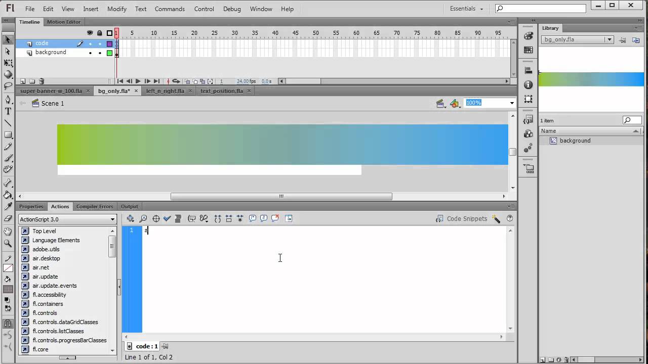 Как делать растягиваемый флэш баннер, часть 1