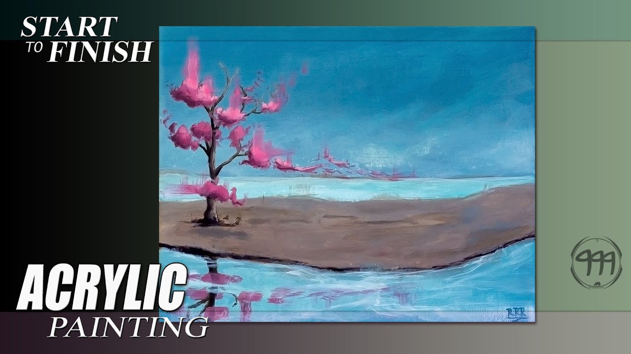 Acrylic Landscape Painting, How To Paint Scenery With Acrylics. YouTube