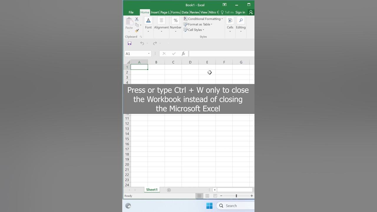 How to close workbook in microsoft excel without exiting it shorts 