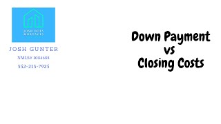 Down Payment vs Closing Costs