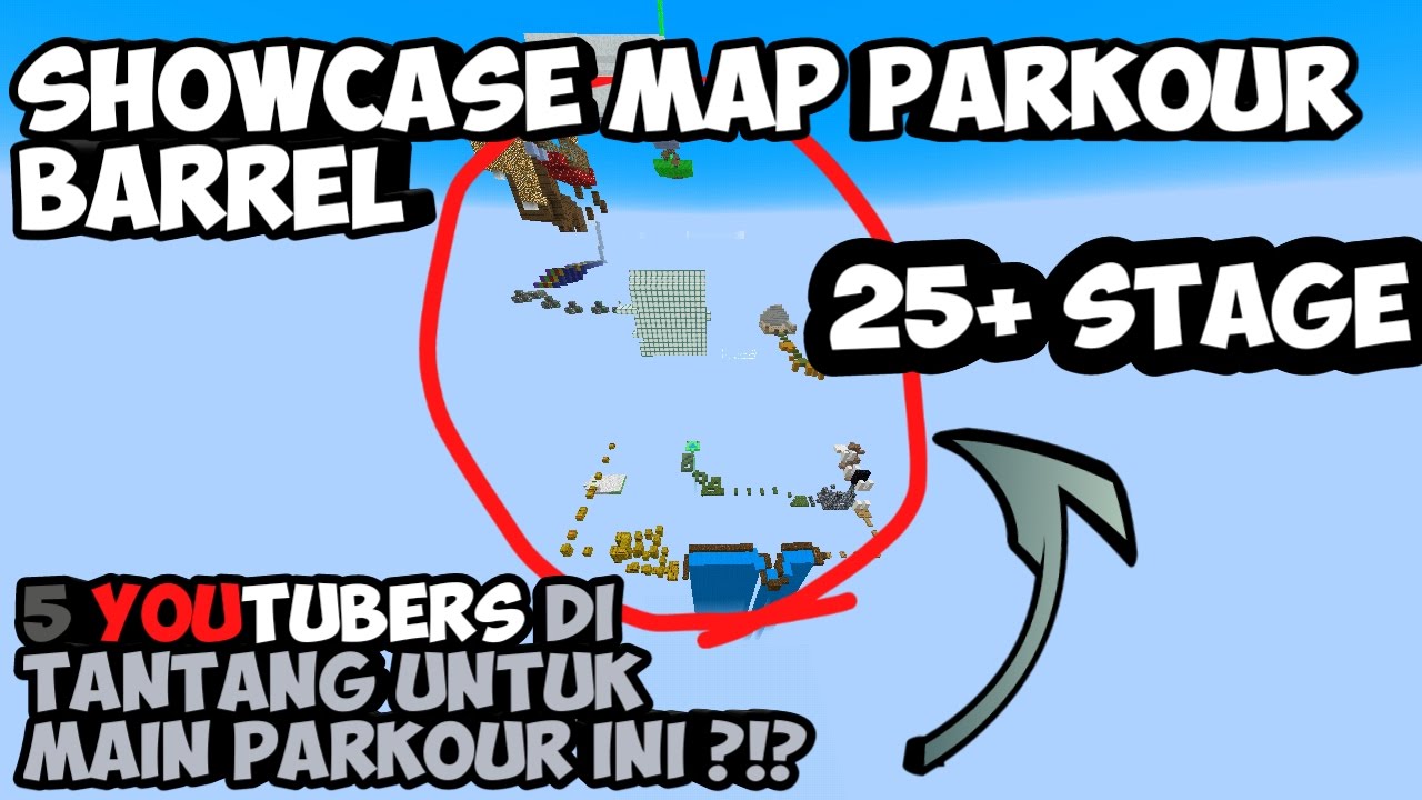 Showcase Map Parkour Barrel | 25 stage Parkour | Minecraft PE - YouTube