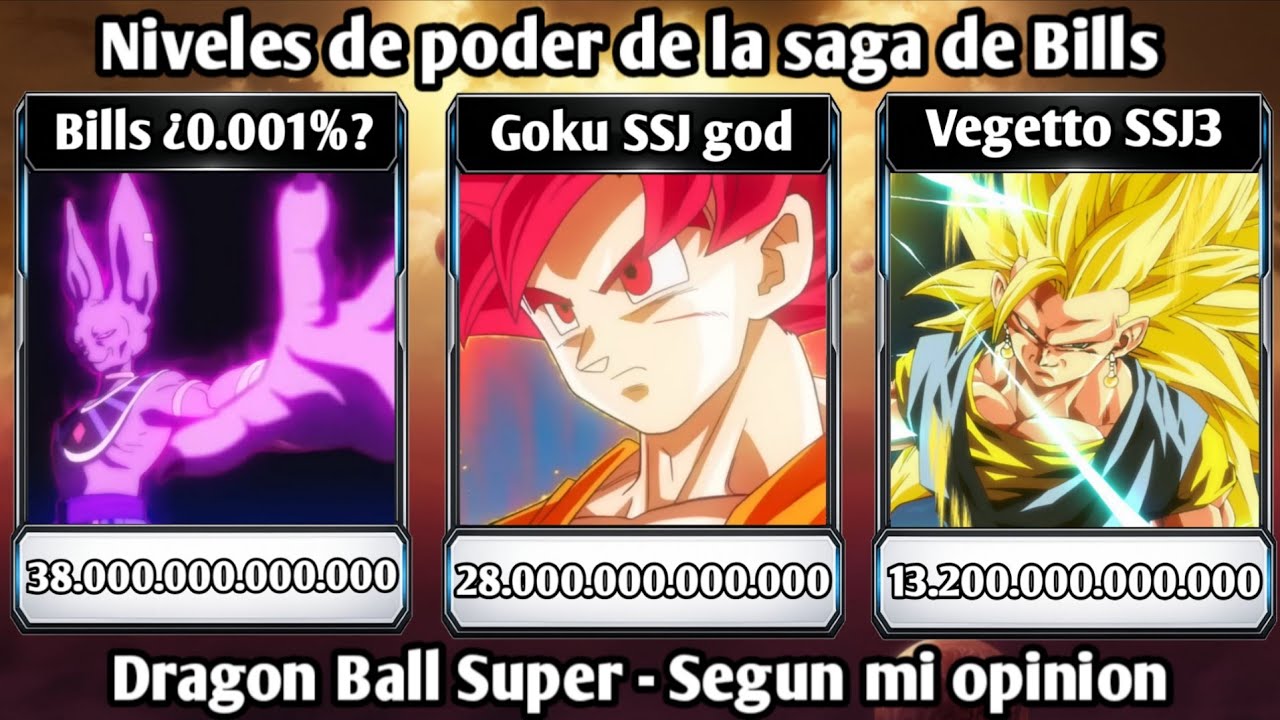 Niveles de poder de la Saga de Bills - Batalla de los dioses - Dragon Ball Super - Segun mi opinion