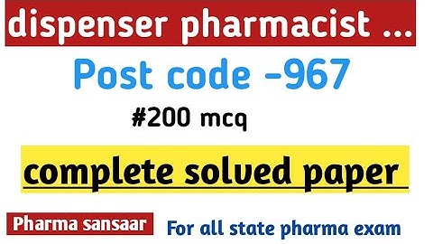 Hpssc dispenser post code 967 part 2 complete solved paper #hpssc