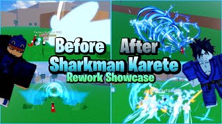 Sharkman Karete Before and After Rework Showcase in Blox Fruits