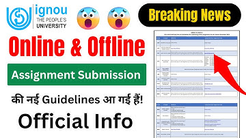 (Breaking News) IGNOU Released Assignment Submission New Guidelines for the DEC 2023 Examination
