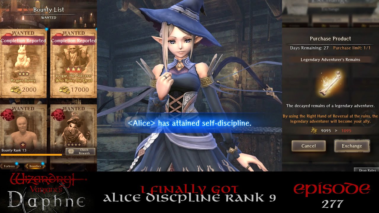 Doing Bounties and Getting Alice to Discipline Rank 9 — Wizardry ...