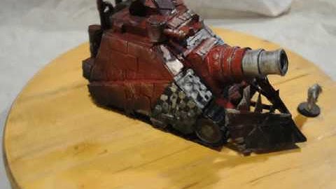 WH40k Kill Bursta (red with b/w checkered), scratch built.