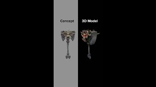 Stylized Skull Hammer – Concept vs 3D Model