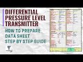 Mastering Instrument Data Sheets: DP Level Transmitter Step-by-Step Guide (Real World Example)